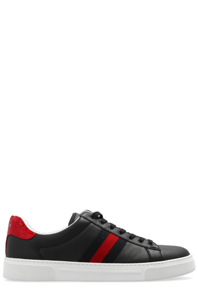 Shop Gucci Ace Low-top Sneakers In Black