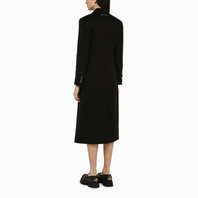 Shop Gucci Black Single-breasted Wool Coat