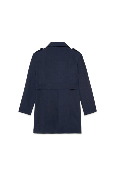Shop Max&amp;co. Belted Double-breasted Long Sleeved Coat In Blue