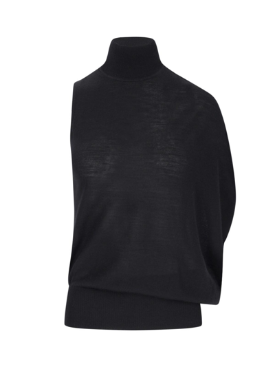 Shop Calvin Klein Asymmetrical Vest In Beh Ck Black
