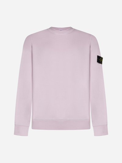 Shop Stone Island Cotton Sweatshirt In Pink