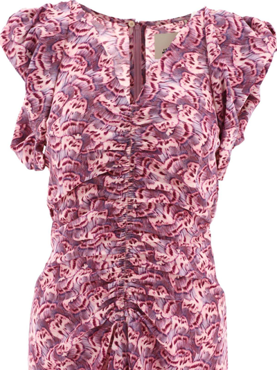 Shop Isabel Marant Gilya V-neck Midi Dress In Purple
