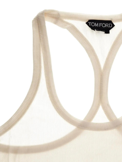 Shop Tom Ford Cotton Vest In Beige