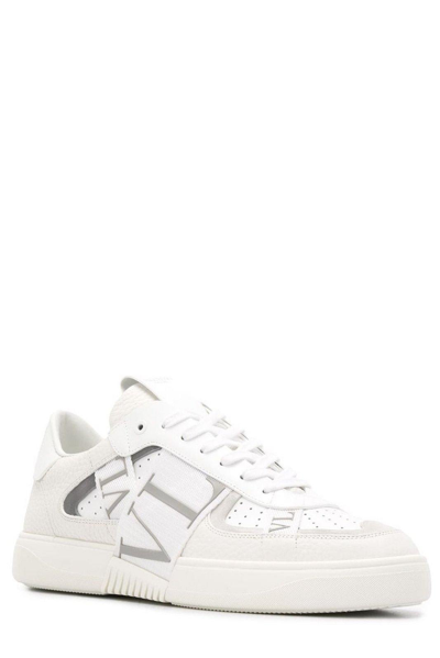 Shop Valentino Vl7n Lace-up Sneakers In White