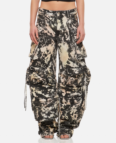 Shop Attico Fern Denim Cargo Trousers In Multicolour