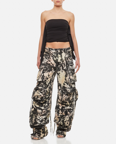 Shop Attico Fern Denim Cargo Trousers In Multicolour