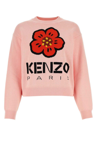 Shop Kenzo Boke Flower Intarsia-knit Jumper In Pink