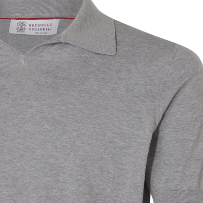 Shop Brunello Cucinelli Short-sleeved Polo Shirt In Grey