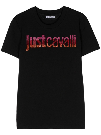 Shop Just Cavalli Embellished Crewneck T-shirt In Black