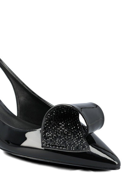 Shop Prada Embellished Slingback Pumps In Nero