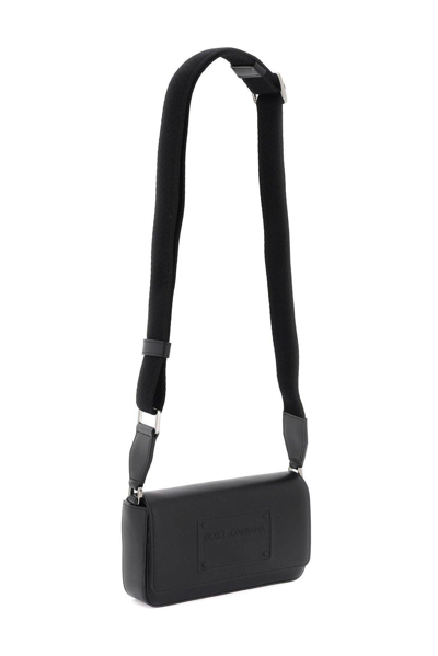 Shop Dolce & Gabbana Logo Embossed Mini Shoulder Bag