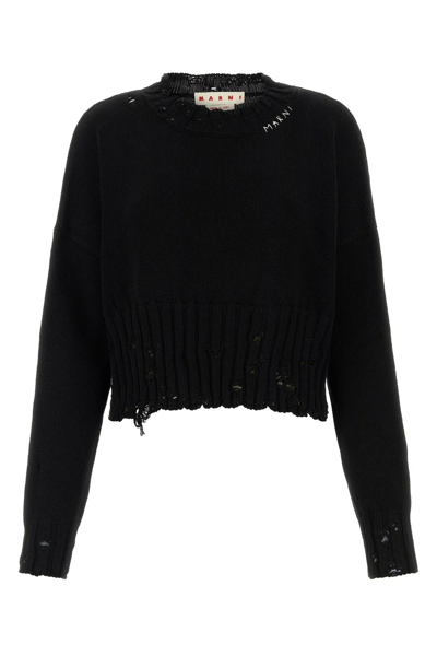 Shop Marni Black Cotton Sweater