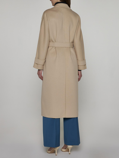 Shop Weekend Max Mara Affetto Wool Double-breasted Coat In Sabbia