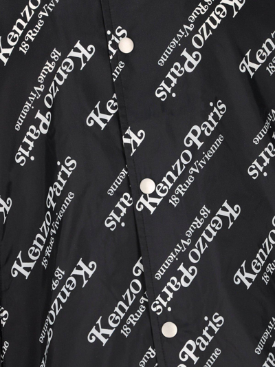 Shop Kenzo All-over Logo Printed Windbreaker In Black