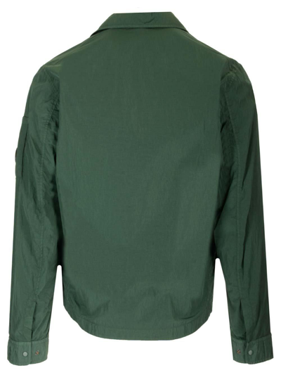 Shop C.p. Company Chrome-r Long-sleeved Overshirt In Green