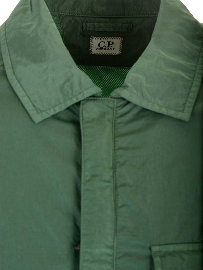 Shop C.p. Company Chrome-r Long-sleeved Overshirt In Green