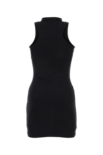 Shop Off-white Black Stretch Nylon Mini Dress In Black Whit