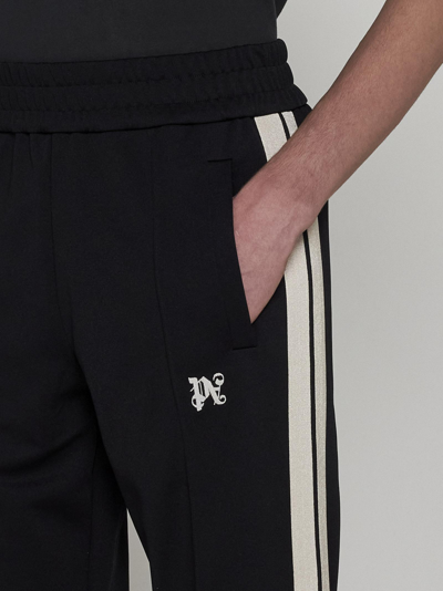 Shop Palm Angels Monogram Jersey Track Pants In Black Off