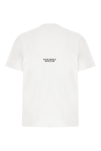 Shop Palm Angels Ski Club Graphic Printed T-shirt In White Blac