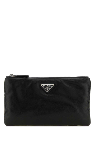 Shop Prada Two Detachables Clutch Bag In Black