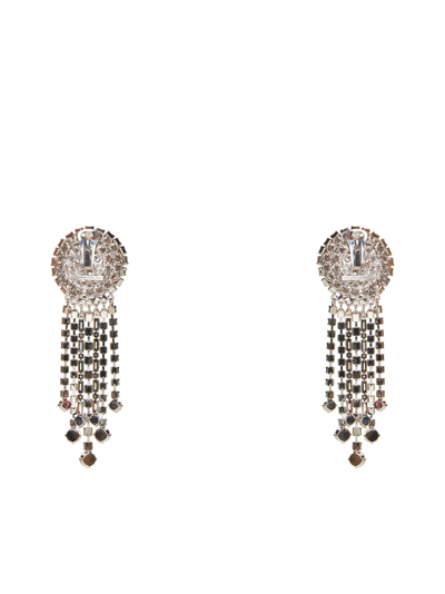 Shop Alessandra Rich Earrings In Cry Silver