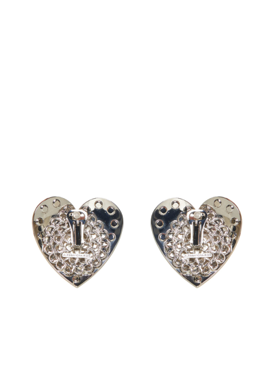 Shop Alessandra Rich Earrings In Cry Silver