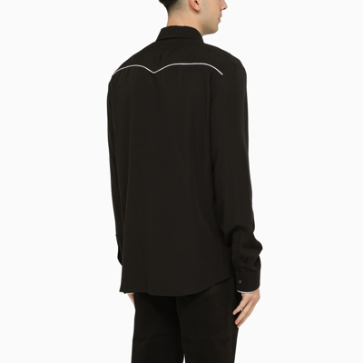 Shop Balmain Black Shirt With Contrasting Arrows In Eab Noir Blanc