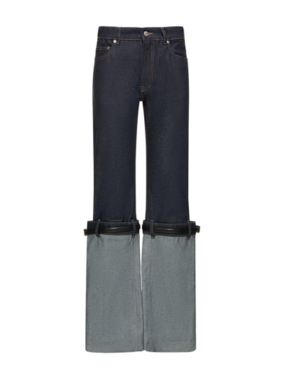 Shop Coperni Hybrid Turn-up Detail Jeans Jeans In Dark Navy