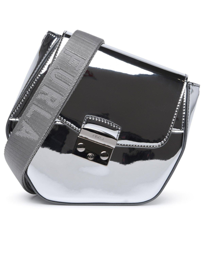 Shop Furla Foldover Top Mini Shoulder Bag In S Color Silver