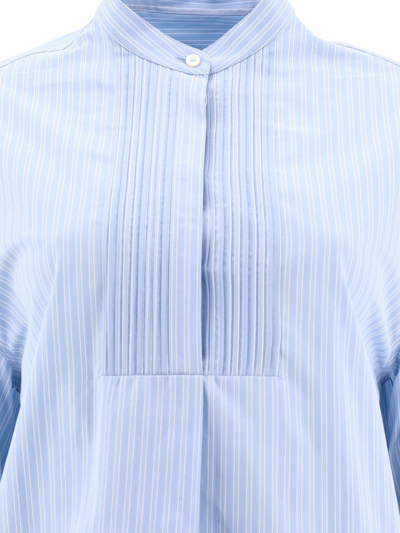 Shop Jil Sander Thursday Striped Buttoned Shirt In Celeste