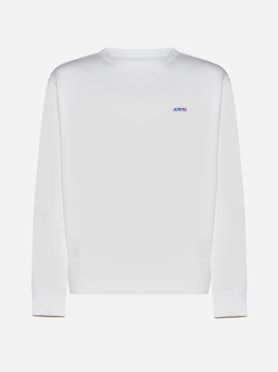 Shop Autry Logo Cotton Sweatshirt In Bianco