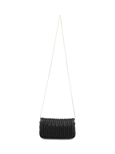 Shop Miu Miu Matelass?-effect Chain-linked Mini Shoulder Bag In Nero