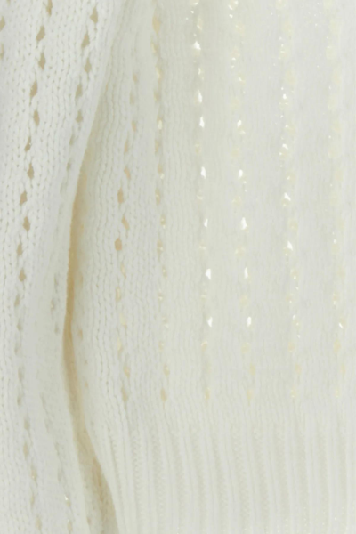 Shop Ganni White Cotton Cardigan In Bianco