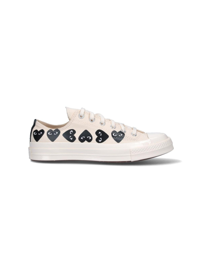 Shop Comme Des Garçons Play Low Converse Multi Heart Chuck 70 Sneakers In Bianco