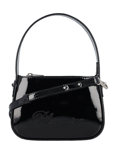 Shop Blumarine Logo Embellished Zipped Tote Bag In Nero