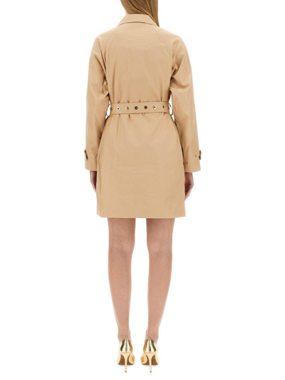 Shop Michael Kors Belted Twill Trench Coat In Beige
