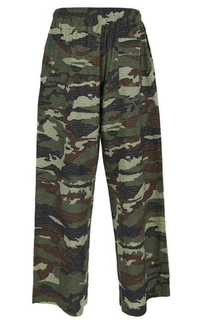 Shop Acne Studios Camouflage Patterned Relaxed-fit Pants In Green