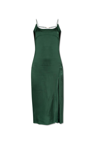 Shop Jacquemus Notte Slip Dress In Green