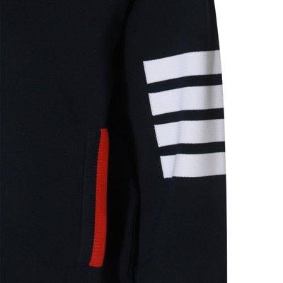 Shop Thom Browne 4-bar Striped Button-up Jacket In Blue