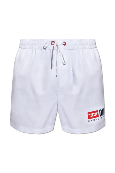 Shop Diesel Bmbx-ken-37 Swimming Shorts In Bianco