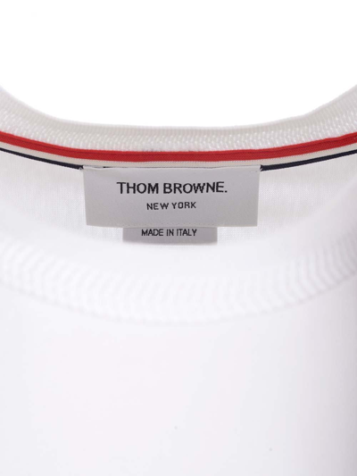 Shop Thom Browne Rwb Striped Crewneck T-shirt In White