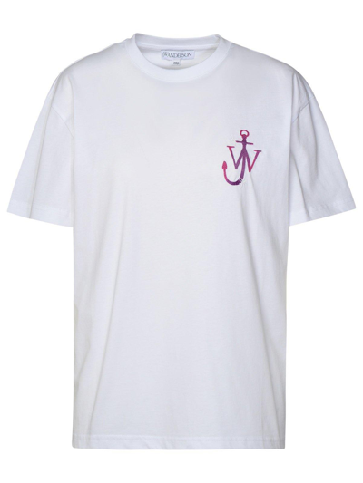 Shop Jw Anderson Logo Printed Crewneck T-shirt In White