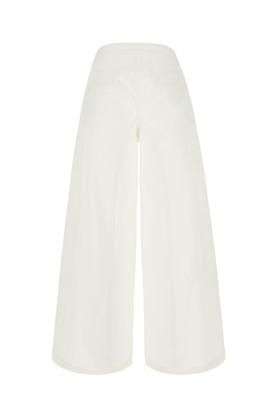 Jil Sander Wide-leg Tailored Cropped Trousers In Bianco