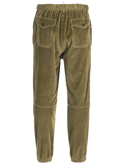 Shop Moncler Corduroy Straight Leg Pants In Green