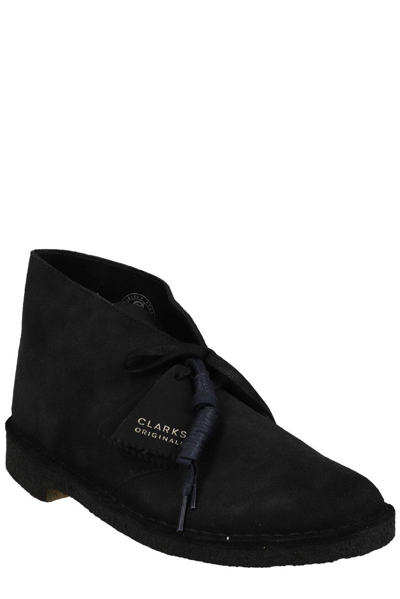 Shop Clarks Round Toe Lace-up Ankle Boots In Blue