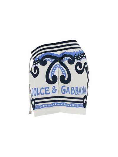 Shop Dolce & Gabbana Marina Printed Swim Shorts In Dg Marina F.azzurro