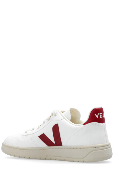 Shop Veja V-10 Low-top Sneakers In White Marsala