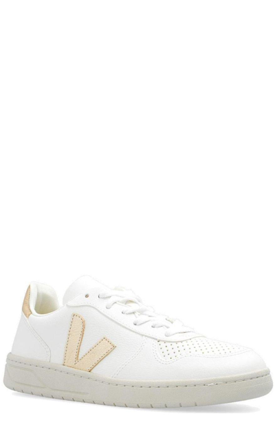 Shop Veja V-10 Low-top Sneakers In Extra White Platine
