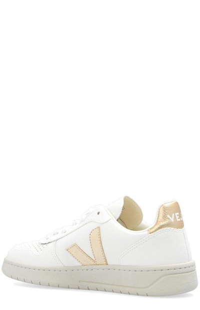 Shop Veja V-10 Low-top Sneakers In Extra White Platine