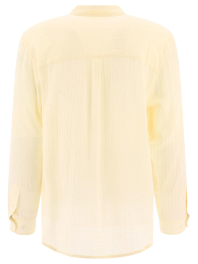Shop Séfr Long Sleeved Buttoned Shirt In Vanilla White